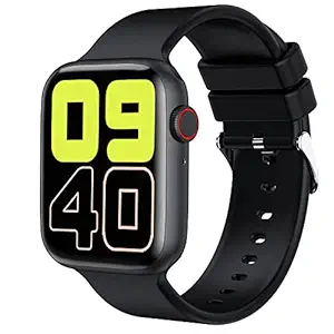 Fire-Boltt Ring Pro Bluetooth Calling, 1.75? 320*385px High Res, IP68 & SpO2 Monitoring, Pin Code Locking Functionality & Split Screen Access, Built in Mic & Speaker for HD Calls, Black, Free Size