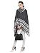 Cayman Navy-blue & Off-white Patterned Reversible Acrylic Wool Poncho Sweater RS.1147.00