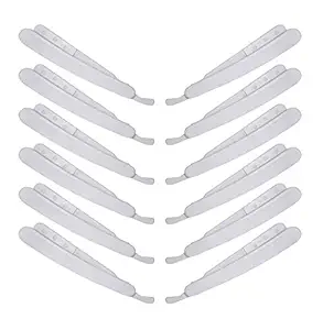 Fllik Set of 50 Disposable Shaving Folding Barber Razors for Men for Salon Use in White Color (Disposable Razor Set of 50)