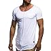 Produktbild Unterziehshirt Herren Goosun Mode Persönlichkeit Patchwork Long Sweatshirt Herren Beiläufig Schlankkurzarm Hemd Bluse Lässige T Shirts Tops Kleidung Streifenshirt Poloshirt Polohemd (L, Weiß)