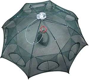 Fishing Net Trap 8 Sides 8 Holes Foldable Umbrella Fishing Net Suitable for Catch Shrimp/Minnow/Crayfish/Crab/Lobster