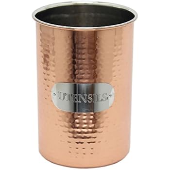 Sturdy Hammered Metal Copper Kitchen Utensil Holder Amazon Co Uk