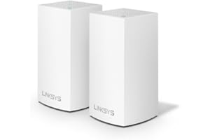 Linksys Velop WHW0102 sistema WiFi 5 mesh de doble banda AC1200, router WLAN, repetidor, extensor, cobertura de hasta 260 m², 4 puertos Gigabit Ethernet y controles parentales, paquete de 2, blanco