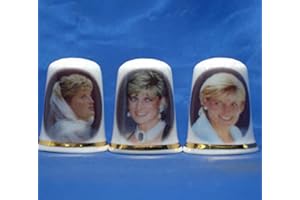 BIRCHCROFT CHINA Porcelain China Thimbles Set of Three - Princess Diana Remembered