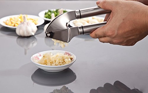 Ohuhu® 100% Edelstahl Knoblauchpresse, Knoblauch Werkzeug, Knoblauch Fleischwolf, Knoblauchschäler, perfekte Lösung für Knoblauchverarbeitung - 5