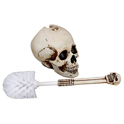Design Toscano Skullduggery, Totenkopf-Toilettenbürste - 5