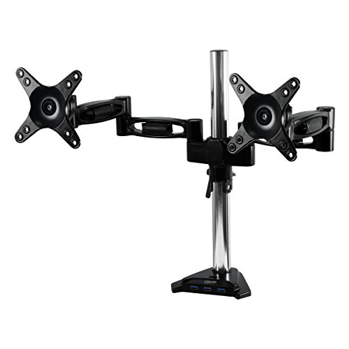 ARCTIC - Z2 Pro (EU) - Doppelter Monitorarm zur Befestigung am Schreibtisch - VESA 75 x 75 / 100x 100 - Neigbar und Schwenkbar - Für 13" - 27" Zoll Monitore und Fernseher - Inklusive 4 Port USB Hub mit Netzteil