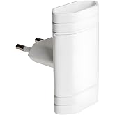 Thief Flat Wall Plug [2 Earthed Outlets] Ultra-Slim Adapter Behind Furniture and Headboards | Protects Cable from Crushing |