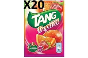 Tang Tropical 20 Sachets de 30g soit 20 litres, avec Vitamines A B2 C et Acide folique