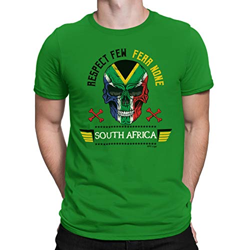 FC Liga - Mens South Africa Rugby - Respect Few Fear None T-Shirt Green