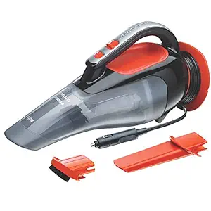BLACK+DECKER ADV1210 12V Powerful Dustbuster Automatic Car Vacuum Cleaner with 4 Accessories (Black and Orange)