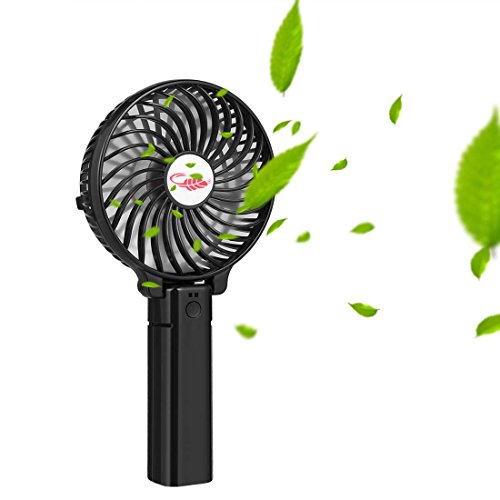 USB Ventilator Mini Handventilator ,Pomisty Leise Mini Fan Lüfter Elektrischer Faltbar Kompatibel mit Laptop, Multi Port Steckdose für Haus, Büro, Reise, Picknick, Kampieren, Innen und Außenbereich – Schwarz - 4