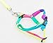 Price comparison product image ewinever(R) 1pcs Pet Nylon Rope Lead Chain Adjustable Dog Harness Leash Collar Set -Rainbow Colorful