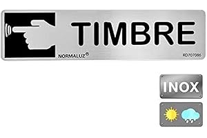 Normaluz RD707086 - Señal Adhesiva Rectangular Timbre Acero Inoxidable Adhesivo 0.8 mm 5 x 20 cm, Gris