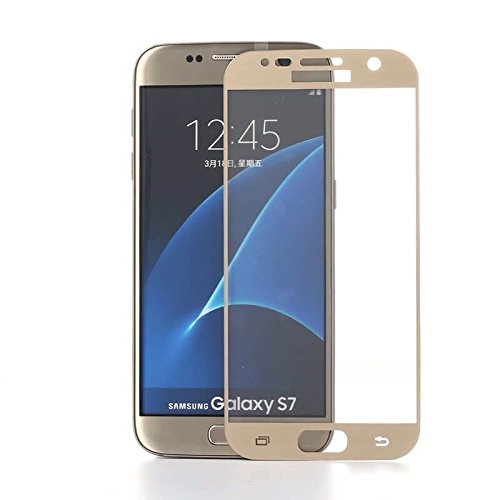 Generica - Protector de pantalla de Cristal Templado Completo Samsung Galaxy S7 - Dorado