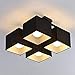 Produktbild GJ123 Deng Moderne Deckenleuchte, Stoff Deckenleuchte, schwarz Textile Lampenschirm, Wohnzimmer Deckenleuchte, Schlafzimmer Küche Mahlzeit, kreative Lampe