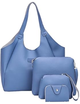 4 STÜCKE Frauen Mädchen Tasche Set Handtasche Schultertasche Einkaufstasche Crossbody Brieftasche Shopper Schule...