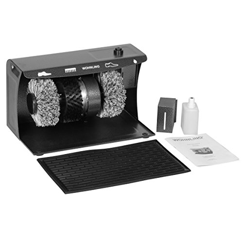 Wohnling Schuhputzmaschine automatisch mit 3 Bürsten System elektrisch Schuhputzautomat hoher Comfort Schuhputzer Schuh Poliermaschine mit Gummimatte - 6