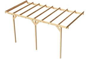 WOOD & PLAY Wood&Play Abri de Garage Mural en Bois - Finition de Haute qualité - Auto-Assemblage - Stable et Durable - Base Solide - Polyvalent - 300x604cm