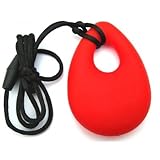 PHEEBSTERS SENSORY TOYS TEARDROP PENDANT (Red) -SENSORY CHEWY PENDANT - CHEWING NECKLACE AUTISM ADHD SPECIAL NEEDS ASD CHEW