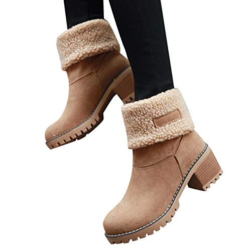 Preisvergleich Produktbild TianWlio Stiefel Frauen Winter Warm Schuhe Stiefeletten Boots Halten Schlüpfen Schneestiefel Weihnachten Damen Winterschuhe Flock Warme Stiefel Martin Schneeschuhe Kurzer Stiefelette
