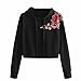 Produktbild Damen Kapuzenpullover Xinan Damen Sweatshirt Hoodie Shirt Crop Top (XL, Schwarz)