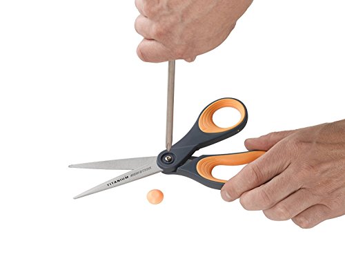 Westcott E-33681 00 Titan Nitrid Non Stick Softgrip Schere, grau / gelb, 25 cm - 3