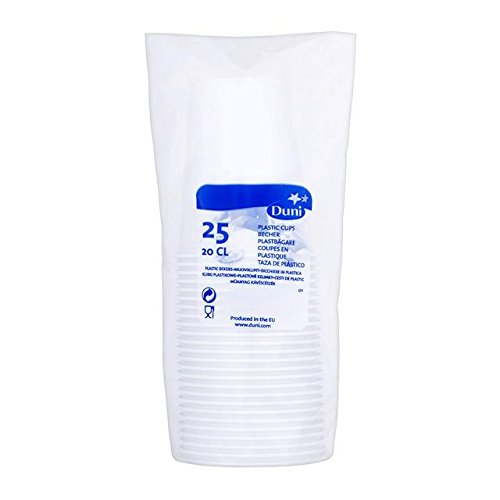 Plastic Cups 200ml, White 25 per pack