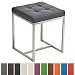 Produktbild CLP Edelstahl-Sitzhocker BARCI mit Kunstlederbezug I Moderner Hocker mit hochwertiger Polsterung und Bodenschonern I erhältlich Grau