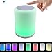 Produktbild Bluetooth Lautsprecher mit LED Licht - VICTORSTAR Y02W Touch Tischlicht / Nachtlicht, Veränderbare RGB Farbe & Dimmbares Weißes Lampe, FM Radio, USB, TF Karte Spielen, AUX Unterstützt, Wiederaufladbar