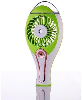 WANGZHENZHEN Small fan spray water spray hydrator Mini mute fan charging creative student hand carry humidifier,Light green and tender green
