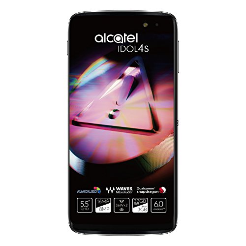 Alcatel Idol 4S Smartphone, Display 5.5' Pollici, 32 GB Memoria interna, 3GB RAM, Android 6.0 Marshmallow, Fotocamera 16MP, Dual SIM, VR incluso, Grigio [Italia]