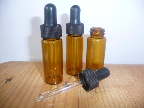 Drei 10ml Bernsteinfarbenes Glas Flaschen mit Tropfer Pipetten