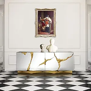 Graff Inkorp Space Cream Canvas wall Art with Antique Frame (Medium : 28