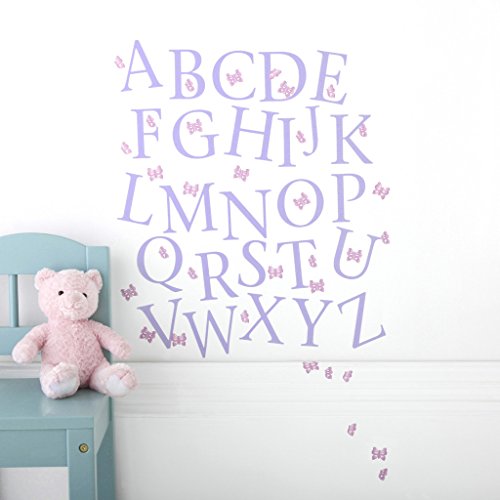 Childrens Alphabet Wall Stickers, 26 stickers A-Z and 43 Butterfly Stickers