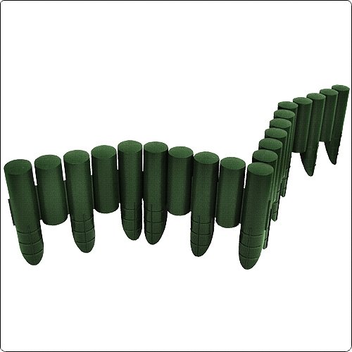Rasenkante Palisade 2,3m grün 5er 25,5cm - 3