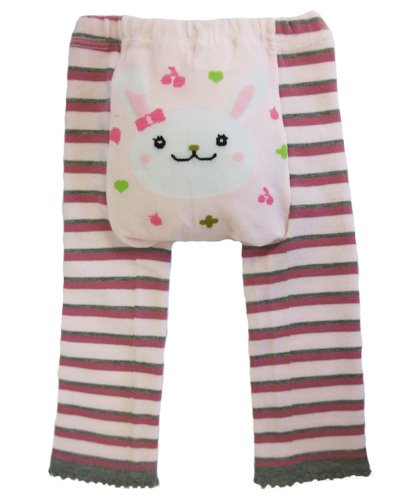 Baby and Toddler Wooly leggings by Dotty Fish girls Pink Cute Bunny - 80cm/6-12 months