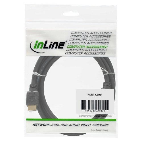 InLine High Speed HDMI Mini Kabel, Stecker A auf C, verg. Kontakte, schwarz, 1,5m - 2