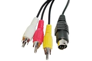 Movoja 1,5m S-Video 4-Pin auf 3X Cinch-Stecker Kabel Adapter | 4-polig S-Video-Stecker | Laptop mit 4-poliger S-Video-Buchse an Fernseher anschließen TV AV RCA Cinch Konverter