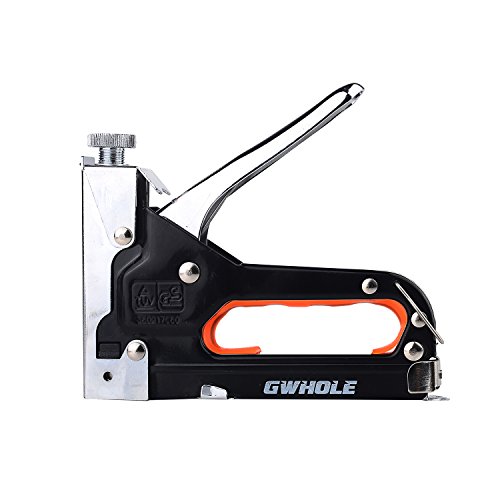 GWHOLE Handtacker mit 600 Stk. Klammerset zur Befestigung vom Polstern, Holz, Stoffe, Folien - 6