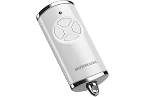 Hörmann Nadajnik ręczny HSE 4 BS (częstotliwość 868 MHz, wysoki połysk, biały, napęd bramy garażowej z chromowanymi nasadkami, baterie, wymiary 28 x 70 x 14 mm, w zestawie kółko na klucze) 4511565