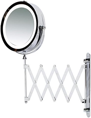 Makeup Mirror,Wall Mounted Magnifying with LED Light - Extending Vanity