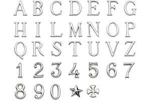 REAL VOTIVA FONDERIE D'ARTE Lettere e Numeri in Acciaio per lapidi o Numeri civici. Altezza 3,5 cm. Modello Romano Largo. Acciaio Lucido (Numero 1)