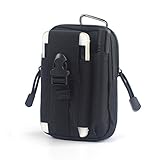 Wasserdicht Oxford Hüfttaschen Outdoor Sport Militär Armee MOLLE TACTICAL Camping Wandern Tasche Geldbörse Handy Running Geldbörse Geld Fanny Travel Pack Taille Bum Gürteltasche mit verstellbarem Gürtel,schwarz