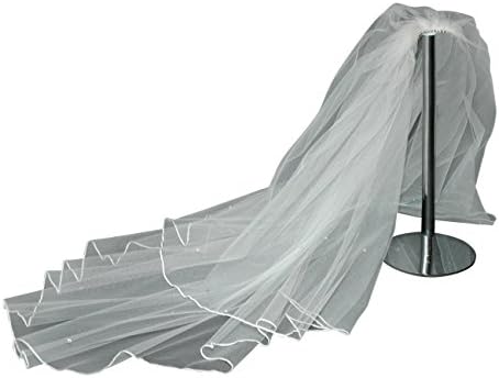 Wedding Veil Ivory Any Length Crystal Diamante All Over 2 Tier LBV151 LB Veils UK (Short/Shoulder Length 51cm)