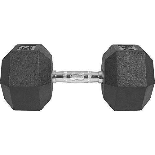 Hexagon Gummi Studio Hantel 2-50 KG | Gummi Kurzhantel mit Beschichtung | ergonomischer Chrom Griff - 2