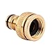 Produktbild Qiilu 1/2 inch 3/4 zoll Auto Waschen Wasserpistole Messing Wasserhahn Rohr Schlauchanschluss Tap Schnellkupplung