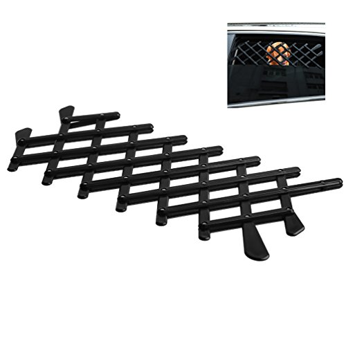Preisvergleich Produktbild Petacc Haustier Auto Fenster Belüftung Schutz Einstellbare Hund Autofenster Belüftung Zaun Schutz Pet Fahrzeug Fensterbarriere Grill, schwarz, S