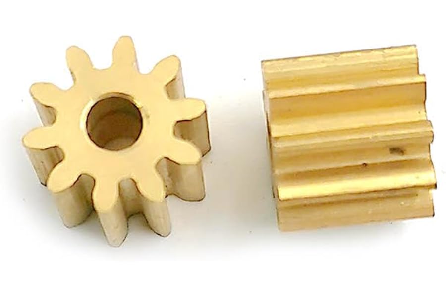 KUENCE 10T 0.8M Copper Gear OD=9.5mm Thickness=8mm 10 Teeth Brass Pinion Hole 3/3.17/4/5mm 103A 104A 105A (Size : 5mm, Color : 10 Teeth x1PC)