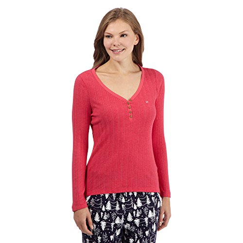 Mantaray Womens Red Ribbed Pyjama Top 12